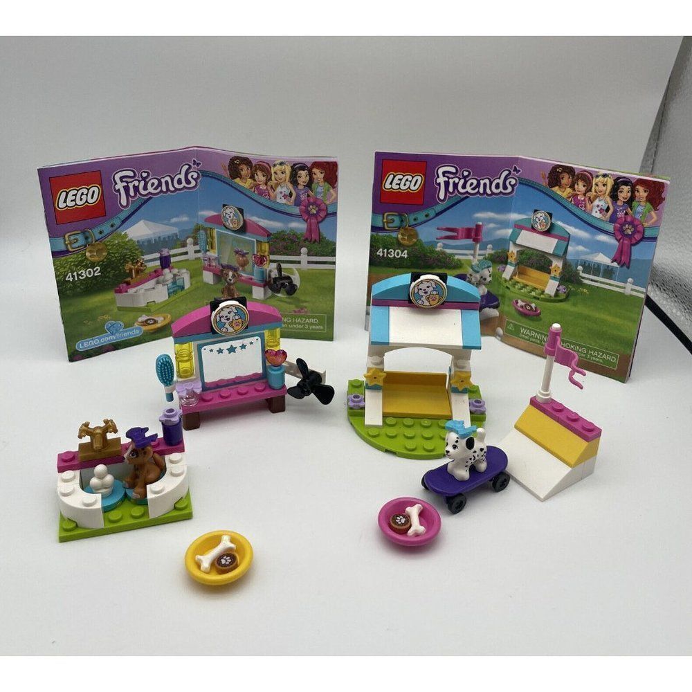 Lot LEGO Friends Puppy Pampering 41302 Treats Tricks 41304 Building Set Retired